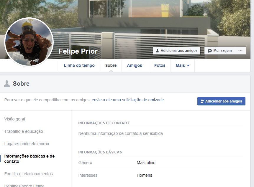 Facebook de Felipe Prior (Foto: reprodução)