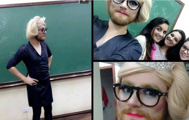 Professor de português aborda gênero e sexualidade em sala de aula montado como drag queen