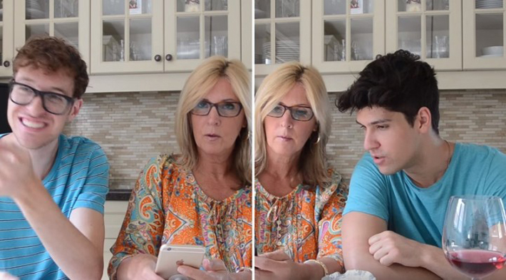 Vídeo: mãe ajuda filhos gays a criar perfis em aplicativo de pegação