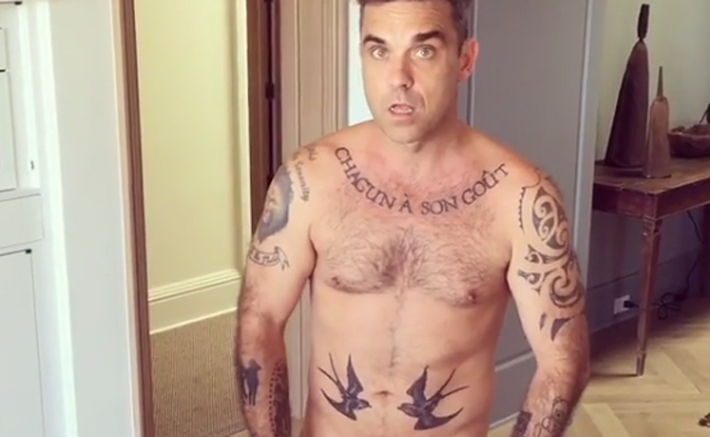  Eita! Esposa de Robbie Wilians publica vídeo do cantor pelado no Instagram