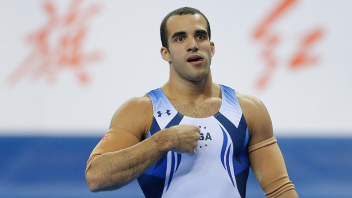 NANNING, CHINA - OCTOBER 12:  Danell Leyva of United States elebrates after his finish in the Men's Parallel Bars Final on day six of the 45th Artistic Gymnastics World Championships at Guangxi Sports Center Stadium on October 12, 2014 in Nanning, China.  (Photo by Lintao Zhang/Getty Images)