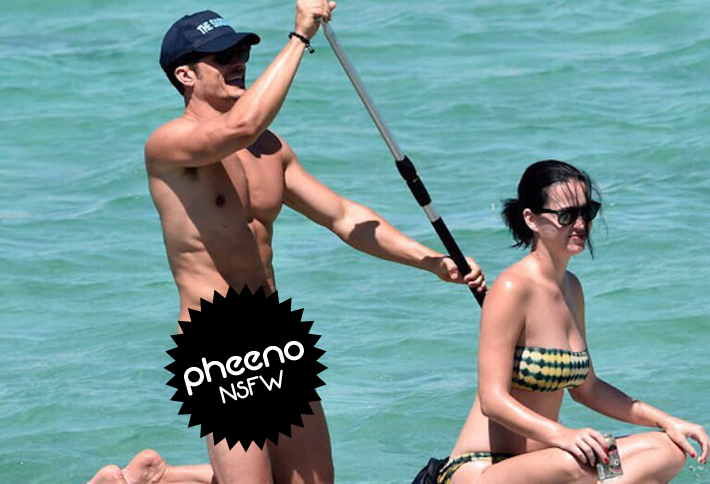 Orlando Bloom é fotografado nu curtindo praia com Katy Perry ; confira as fotos sem tarja