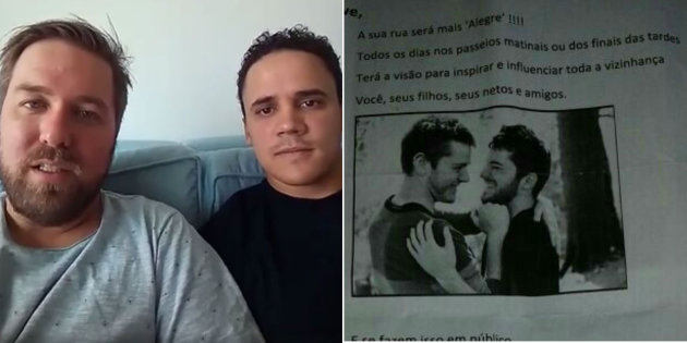 Casal gay é hostilizado por panfletos homofóbicos na própria rua