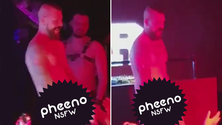 Dotadão do pornô gay, ator Rocco Steele fica pelado e excitado em balada de São Paulo