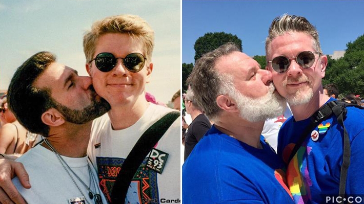  Casal gay recria foto 25 anos depois: “Os jovens precisam ver que existe amor duradouro”