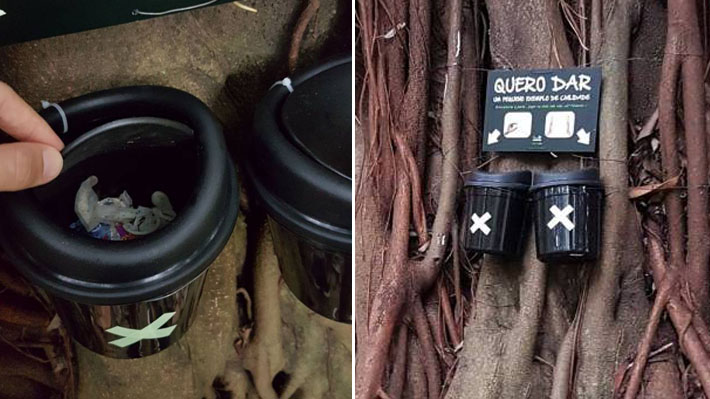 Engenheiro cria lixeira especial para vestígios de camisinhas no Ibirapuera