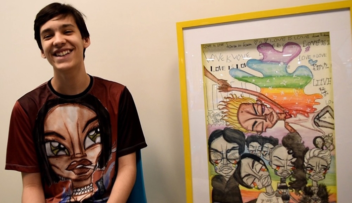  Goiano de 15 anos é convidado para expor obra sobre homofobia em Paris