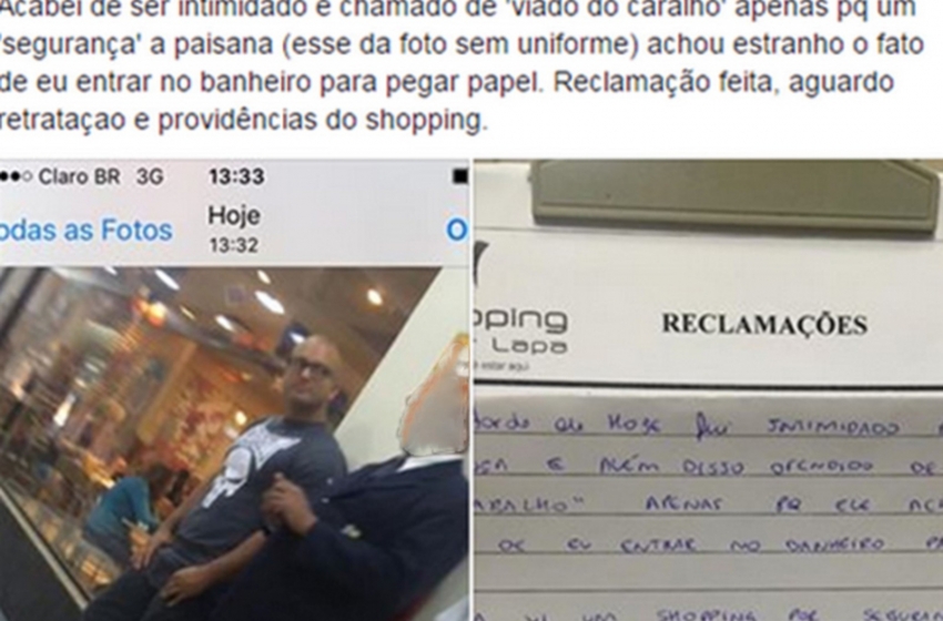  Jovem afirma ter sido de vitima de homofobia por parte de segurança em shopping de São Paulo