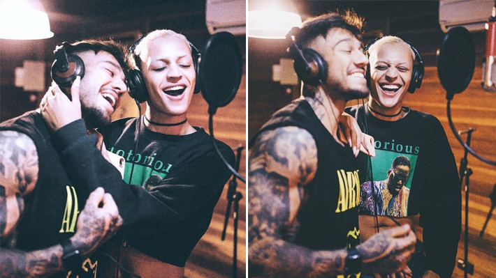 Pabllo Vittar entra em estúdio com Lucas Lucco para gravação de novo feat