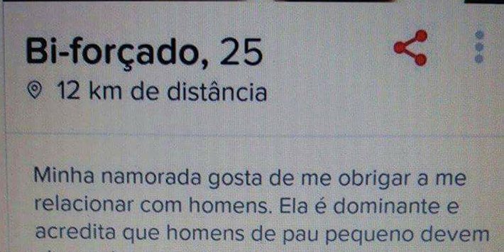 Usuário do Tinder afirma que namorada o obriga a se relacionar com outros homens