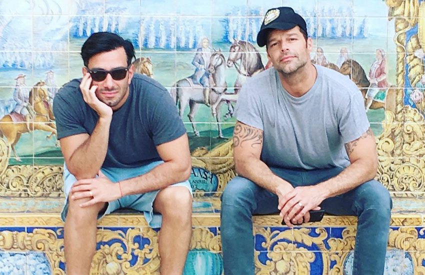 Exemplo! Ricky Martin e seu noivo estão engajados na reconstrução de Porto Rico