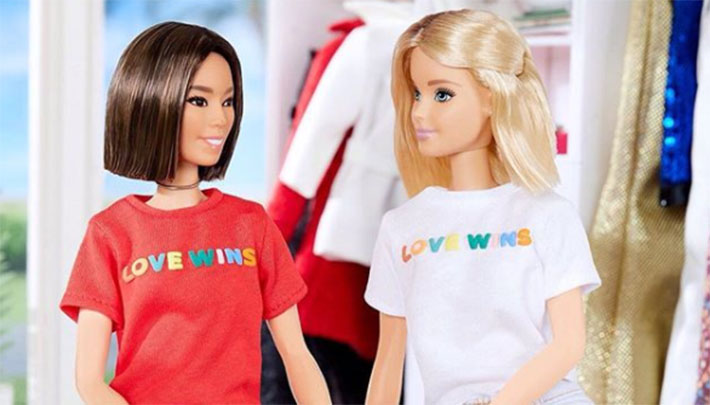 Barbie mostra apoio ao casamento gay nas redes sociais: “O amor vence”