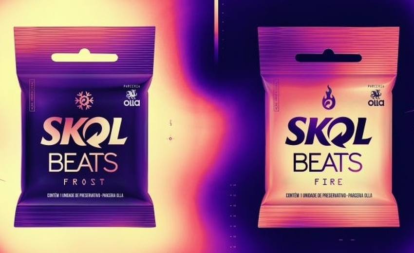  Olla e Skol lançam camisinhas inspiradas em Skol Beats Fire e Frost