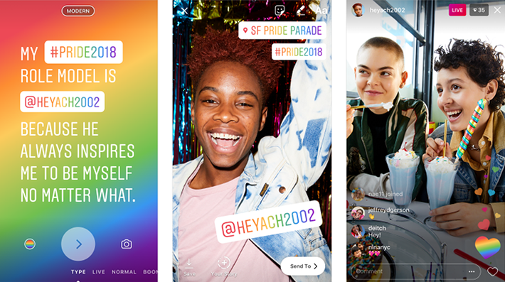  Instagram lança novas funções com as cores do arco-íris celebrando o mês do Orgulho LGBT