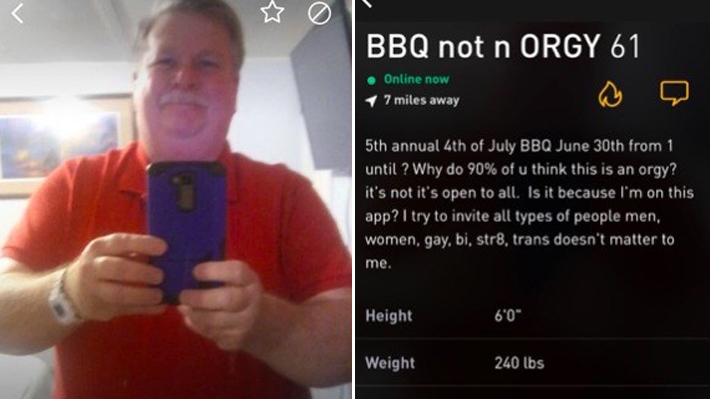  Cansado de sexo casual gay, senhor de 61 anos convoca usuários do Grindr para churrasco