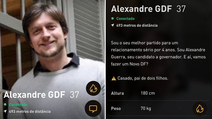 Candidato à governador do Distrito Federal pede votos usando o Grindr
