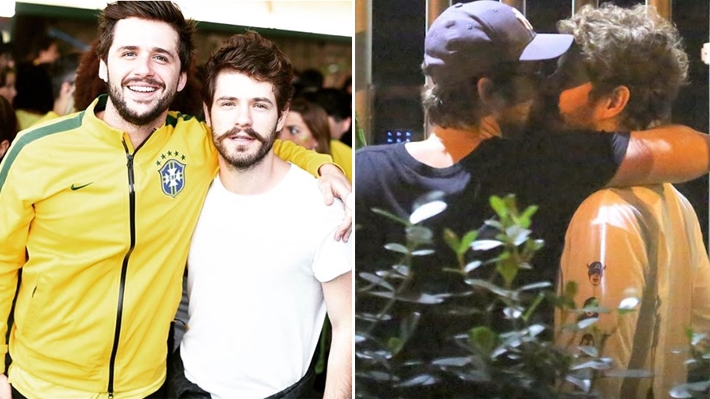  Maurício Destri e Gil Coelho são vistos aos beijos em bar no Rio de Janeiro