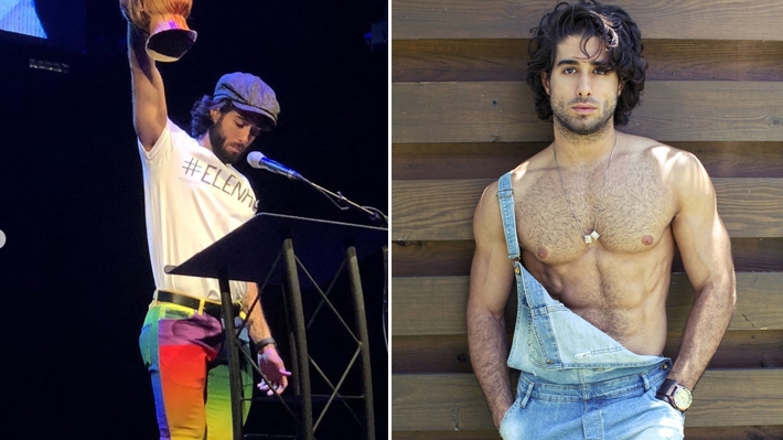  Brasileiro, ator pornô gay Diego Sans protesta contra Bolsonaro em premiação