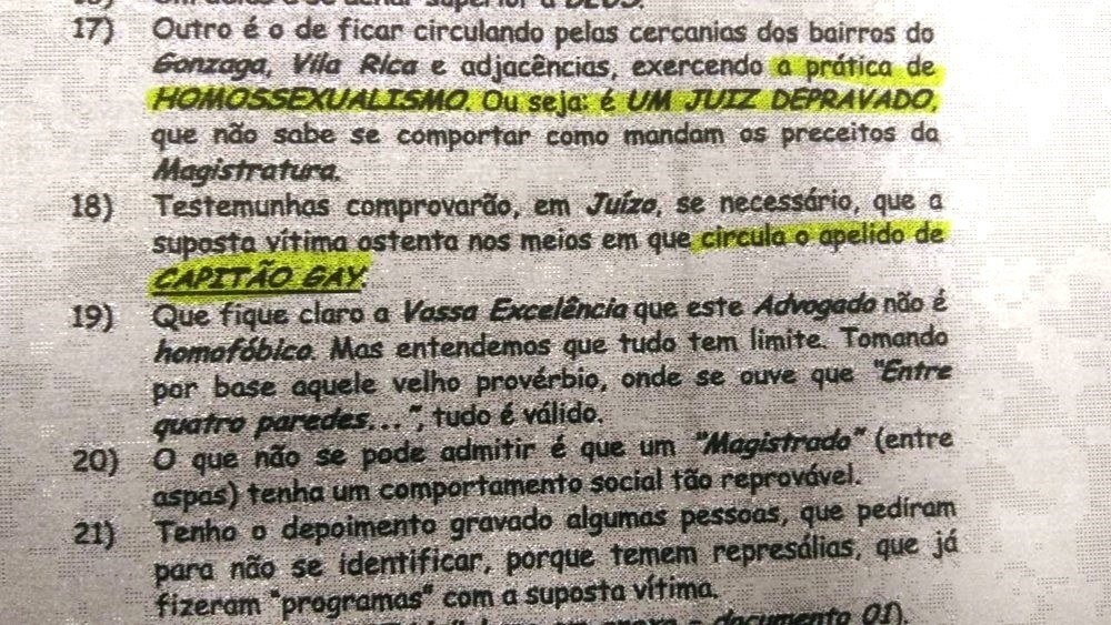 Advogado chama juiz de “depravado” e “Capitão Gay” durante processo em SP