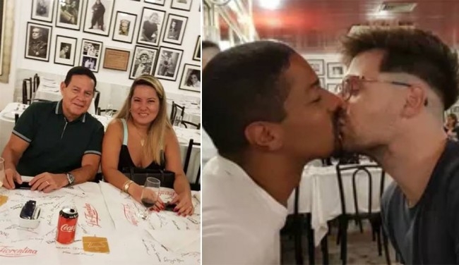 Casal gay se beija em frente a Mourão para testar reação do vice-presidente