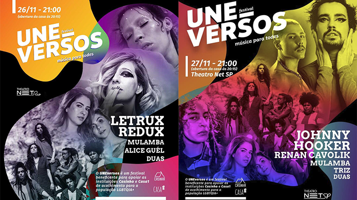  RJ e SP recebem o Festival UNEversos, 1º festival beneficente de música brasileira exclusivamente LGBTI+