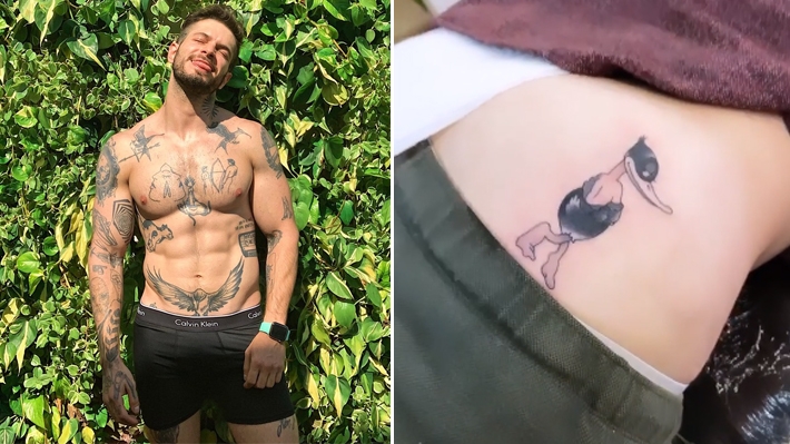  Ousado! Federico Devito faz tatuagem de Patolino no bumbum e compartilha resultado no Instagram
