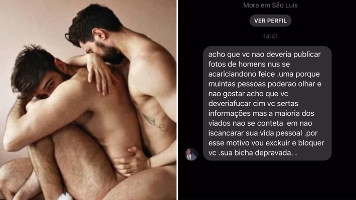 Jovem recebe mensagem homofóbica por compartilhar foto de casal gay: “Sua bicha depravada”