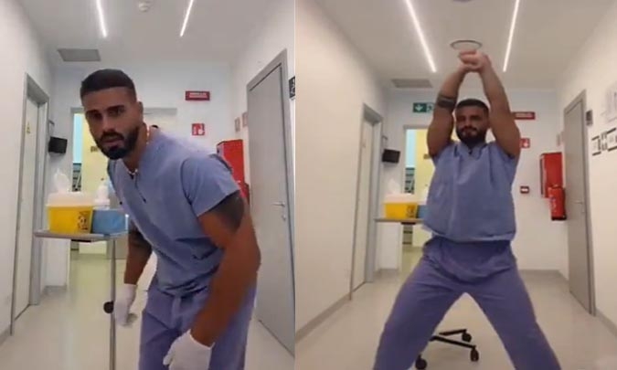 Hot! Enfermeiro italiano vira gogo boy em corredor de hospital ao som de hit clássico da Taylor Swift