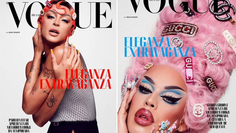  Gloria Groove e Pabllo Vittar estampam novas capas da Vogue Brasil