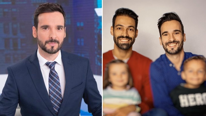  Apresentador espanhol é alvo de homofobia nas redes sociais ao compartilhar foto com esposo e filhos