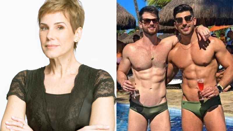  Ex-paquita Andréa Veiga faz piada de mau gosto com o corpo de casal gay: “Sungas sem pau”