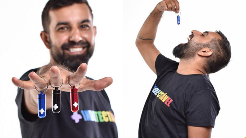 Chaveiro porta-comprimidos é destaque em loja virtual para quem vive com HIV: “Indetectáveis ao preconceito”