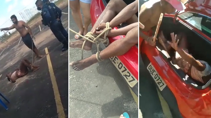  Vídeo mostra travesti amarrada dentro de porta malas e sendo torturada diante de Guardas Municipais de Teresina