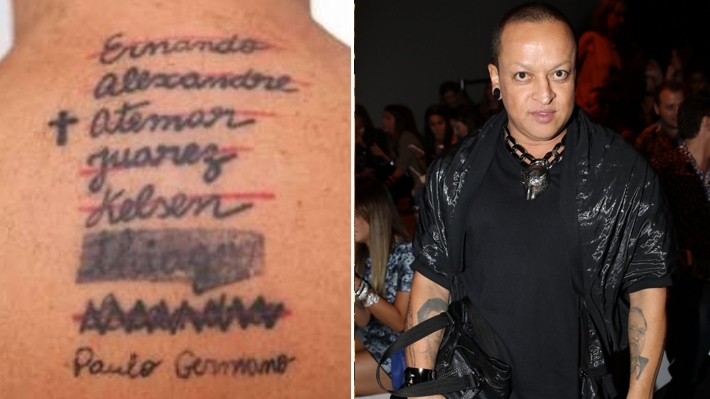  Estilista Walério Araújo resolve apagar das costas tatuagens com os nomes dos oito ex-namorados