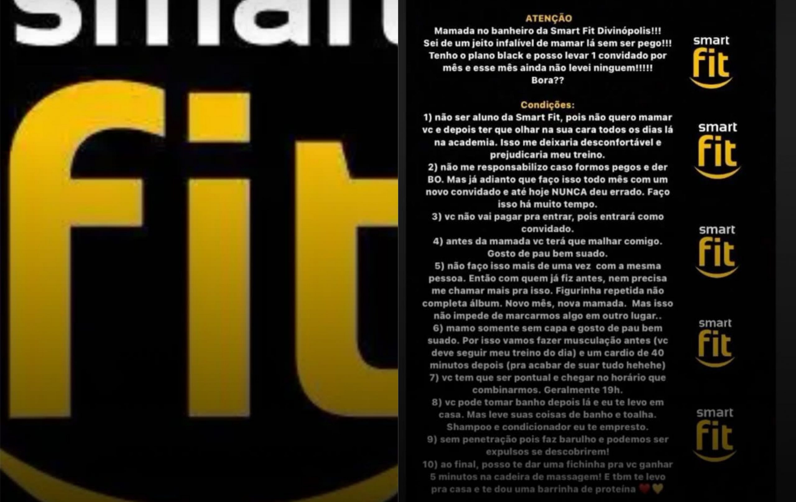 Usuário do Grindr divulga esquema de “mamada” na Smart Fit de Divinópolis