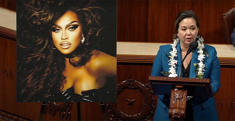 Deputada americana comemora vitória de Sasha Colby em “Drag Race” no plenário da Câmara