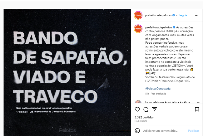  Campanha de Prefeitura de Pelotas pegou muito mal e irritou a internet