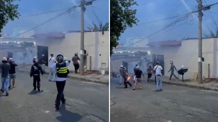  VÍDEO: Motoboys invadem e depredam casa de travestis com pedras e rojões em BH