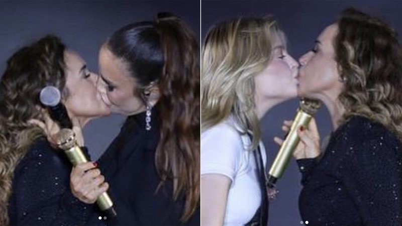  Daniela Mercury comemora 40 anos de carreira distribuindo beijo