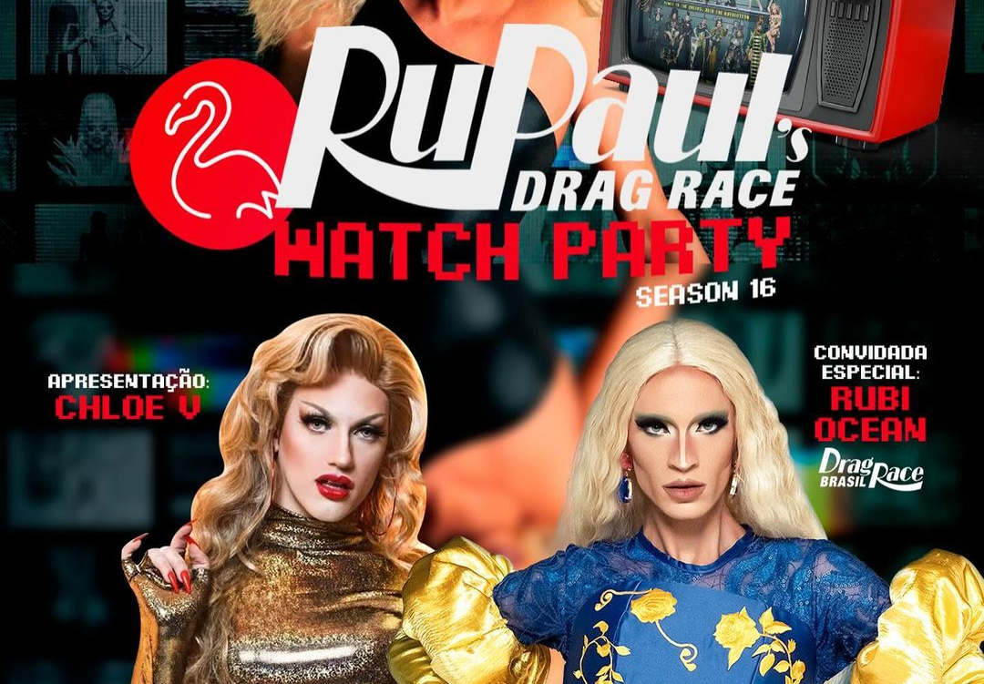 RJ: Pink Flamingo convida Chloe V. e Rubi Ocean para watch party de estreia de “RuPaul’s Drag Race”
