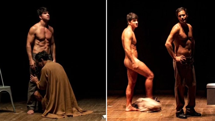  No Rio, nu masculino em peça causa briga de casal na plateia e ator pelado se manifesta