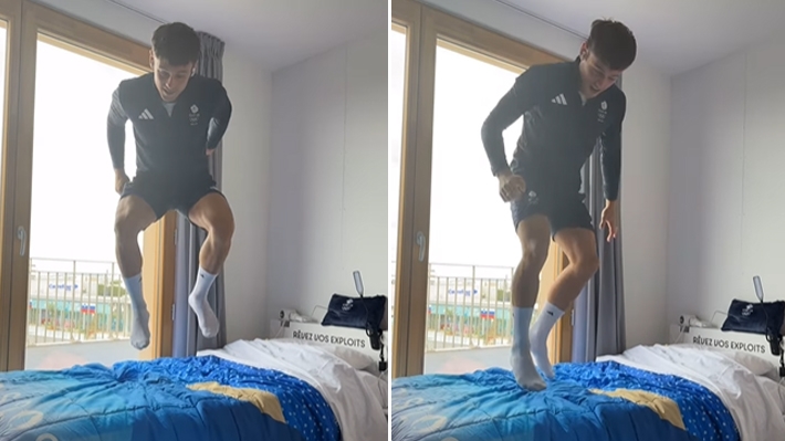 Saltador Tom Daley testa cama de papelão “anti-sexo” em chegada à Vila Olímpica