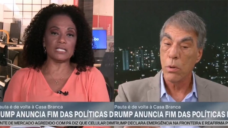  Jornalista defende Trump e leva invertida ao vivo na  GloboNews: “Beneficia brancos e héteros”