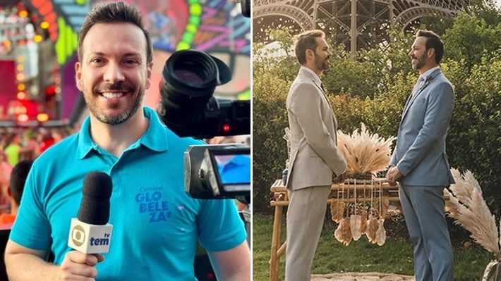  Repórter da Globo se casa com namorado ao lado da Torre Eiffel em Paris: “É o amor”