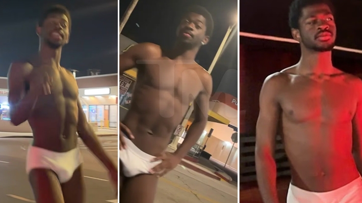  Quase nu e usando botas, Lil Nas X é contido pela polícia e levado a hospital em suspeita de overdose