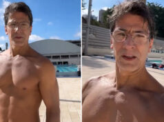 Ator Leonardo Brício surge de sunga vermelha aos 62 anos e fãs não perdoam: “Continua saborosíssimo”