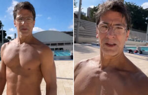 Ator Leonardo Brício surge de sunga vermelha aos 62 anos e fãs não perdoam: “Continua saborosíssimo”