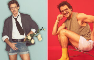 Pedro Pascal surge de shortinho jeans exibindo as coxas em fotos sensuais para revista britânica