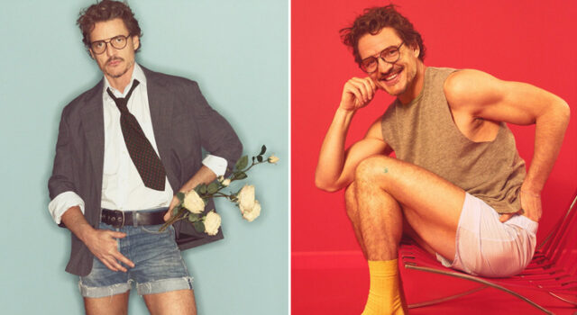 Pedro Pascal surge de shortinho jeans exibindo as coxas em fotos sensuais para revista britânica