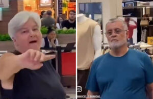 Idosos confundem símbolo de quadrilha com política e provoca cena de homofobia e racismo em shopping no Ceará